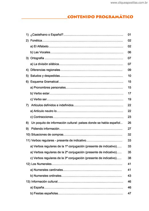 Apostila de Espanhol Eja, PDF, Estresse (Linguística)