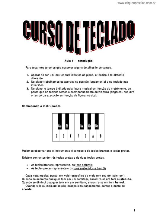 PIANO BASICO - 1ª Aula 